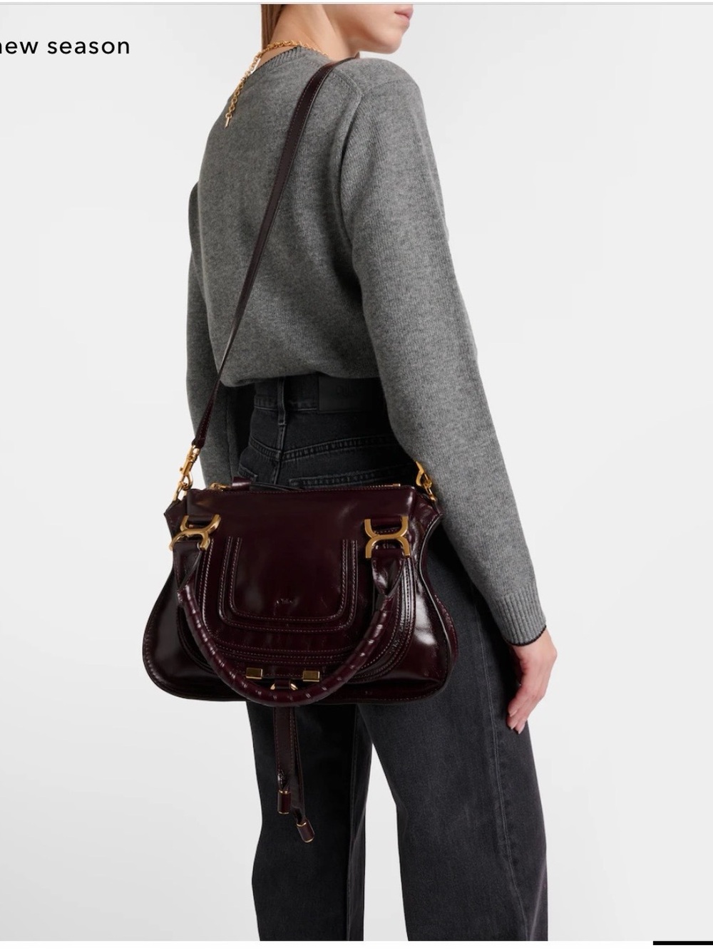 Chloe Small Top Handle Bag in Deep Burgundy - Picture 12 of 12